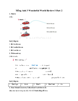 Giải BT Tiếng Anh 3 Wonderful World Review 5 Part 2
