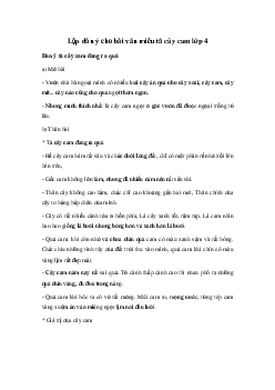 Lập dàn ý Tả cây cam | Tập làm văn lớp 4