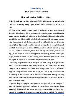 Văn mẫu lớp 8: Phân tích văn bản Cái kính Ngữ Văn 8 | Cánh diều
