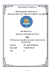 Chuỗi cung ứng và hoạt động mua và quản trị nguồn cung của Honda Việt Nam | Bài Thảo Luận Quản trị chuỗi cung ứng