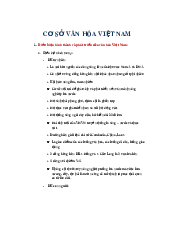 Ôn tập đề cương cơ sở Văn hóa việt | Đại học Sư Phạm Hà Nội