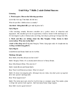 Unit 8 lớp 7 Skills 2 sách Global Success