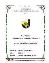 Bài Dự Thi ý Tưởng Khởi Nghiệp Dự Án Tiệm Bánh Hạnh Phúc | Trường Cao đẳng Công nghiệp quốc phòng