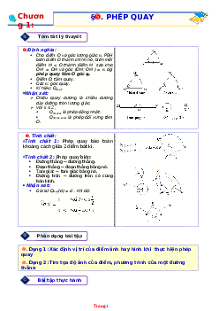 Lý thuyết và trắc nghiệm bài Phép quay Toán 11 (có lời giải)