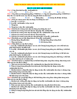 Trắc nghiệm KHTN 8 Kết nối tri thức bài 17 Lực đẩy Archimedes (có đáp án)