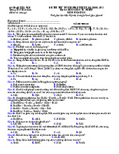 Đề thi thử tốt nghiệp THPT năm 2020 lần 2 Bài thi: Khoa học tự nhiên môn: Hóa học