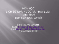 Bài Giảng Lịch Sử Nhà Nước Và Pháp Luật Việt Nam |  Trường Đại học Khoa học Xã hội và Nhân văn, Đại học Quốc gia Thành phố Hồ Chí Minh