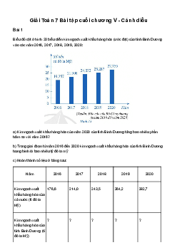 Giải Toán 7 Bài tập cuối chương V | Cánh diều