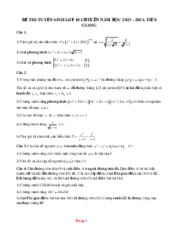 Đề thi tuyển sinh 10 THPT năm 2023-2024 toán Tiền Giang (có đáp án và lời giải chi tiết)