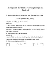 Giáo án Bác Hồ và những bài học về đạo đức, lối sống lớp 2 năm 2024-2025