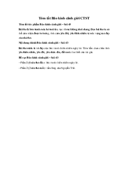 Tóm tắt Bảo kính cảnh giới Ngữ Văn 10 sách Chân Trời Sáng Tạo