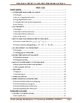 Tổng hợp lý thuyết và công thức tính nhanh Giải tích 12 – Trần Hoàng Long