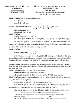 Đề thi thử Toán vào lớp 10 năm 2022 – 2023 phòng GD&ĐT Bảo Thắng – Lào Cai