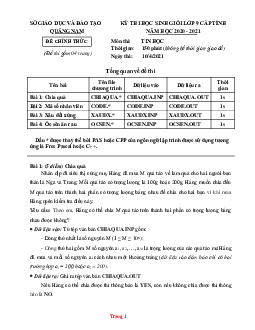 Đề Thi HSG Môn Tin 9 Tỉnh Quảng Nam 2020-2021 (Có Lời Giải)