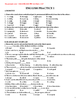 Top 100 đề bồi dưỡng học sinh giỏi Tiếng Anh lớp 8 THCS