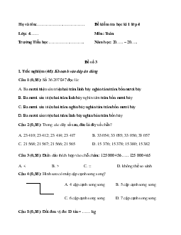 Đề thi học kì 1 lớp 4 môn Toán sách Cánh Diều - Đề số 3