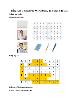 Giải BT Tiếng Anh 3 Wonderful World Unit 2 Fun time & Project