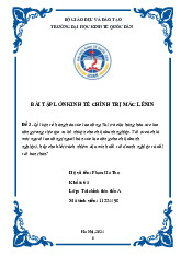 Bài tập lớn Lý luận về hàng hóa sức lao động | Môn Kinh tế chính trị Mác-Lênin - Đại học Kinh Tế Quốc Dân