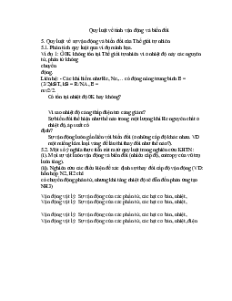 Bài giảng về Quy luật về tính vận động và biến đổi