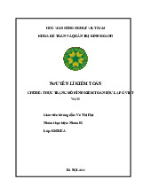 Chủ đề: thực trạng mô hình kiểm toán độc lập ở việt Nam môn Kinh tế tài nguyên  | Học viện Nông nghiệp Việt Nam