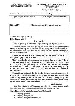 Đề thi giữa học kì 2 môn Tiếng Việt lớp 5 năm 2016-2017 trường Tiểu Học Kỳ Phú