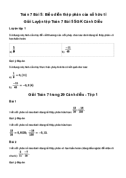 Giải Toán 7 Bài 5: Biểu diễn thập phân của số hữu tỉ | Cánh diều