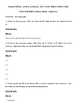 Tiếng Anh lớp 6 Unit 8 Skills 2