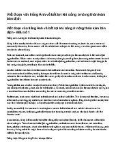 Viết đoạn văn tiếng Anh về bất lợi khi sống ở nông thôn kèm bản dịch | Tiếng Anh 8