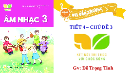 Giáo án điện tử Âm nhạc 3 Tiết 12 Kết nối tri thức: Vui đến trường - Vận dụng, Sáng tạo: Hát bài Vui đến trường kết hợp vận động cơ thể