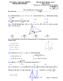 Đề thi thử THPTQG 2019 môn Toán trường THPT Vĩnh Yên – Vĩnh Phúc lần 1