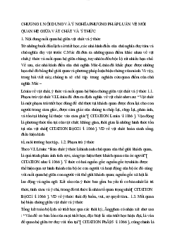 Nội dung và ý nghĩa phương pháp luận về mối Quan hệ giữa vật chất và ý thức