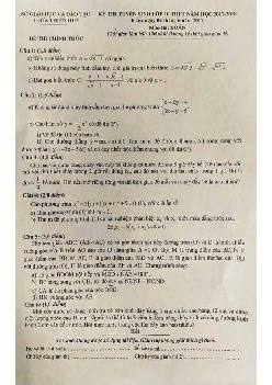 Đề thi tuyển sinh lớp 10 THPT năm học 2017 – 2018 môn Toán sở GD và ĐT Thừa Thiên Huế