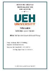 Tiểu luận Bài học kinh doanh từ Donald Trump  môn Quản trị học - trường đại học kinh tế- tài chính thành phố Hồ chí minh