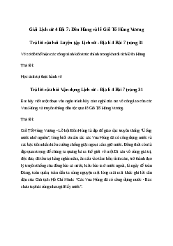 Giải Lịch sử Địa lí lớp 4 Bài 7: Đền Hùng và lễ Giỗ Tổ Hùng Vương | Chân trời sáng tạo