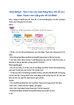 Giải Hoạt động trải nghiệm 10 Cánh diều: Hoạt động 6 chủ đề 1