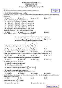 Đề giữa kỳ 1 Toán 11 năm 2023 – 2024 trường THPT chuyên Quốc học Huế