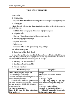 Giáo án Ngữ văn 8 Bài 8: Nhà văn và trang viết | Tiết thực hành Tiếng Việt 2 | Kết nối tri thức