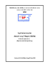Tập bài giảng Pháp luật đại cương | Đại học Sư phạm Thành phố Hồ Chí Minh