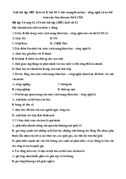 Giải SBT Lịch Sử 12 bài 10: Cách mạng khoa học - công nghệ và xu thế toàn cầu hóa nửa sau thế kỉ XX