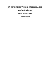 Bài tập kinh tế vĩ mô chương 13,14,15 | Trường Đại học Kinh tế Thành phố Hồ Chí Minh