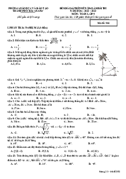 Đề khảo sát Toán 9 năm 2022 – 2023 phòng GD&ĐT thành phố Bắc Giang