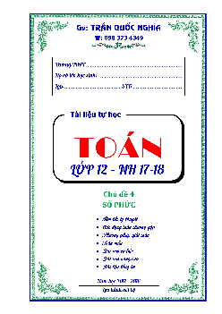 Tài liệu tự học chủ đề số phức – Trần Quốc Nghĩa Toán 12