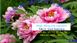 Giáo án điện tử Hoạt động trải nghiệm 4 Chân trời sáng tạo: Sinh hoạt lớp