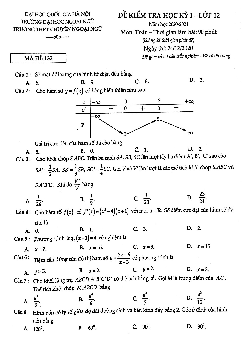 Đề thi học kỳ 1 Toán 12 năm 2020 – 2021 trường THPT chuyên Ngoại Ngữ – Hà Nội