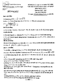 Đề thi học sinh giỏi Toán 9 năm 2021 – 2022 phòng GD&ĐT quận Hoàn Kiếm – Hà Nội