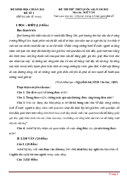 Đề thi thử tốt nghiệp THPT 2021 môn Ngữ Văn theo đề minh họa (có đáp án và lời giải chi tiết)-Đề 4