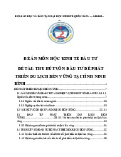 Phát Triển Du Lịch Bền Vững Tại Ninh Bình | Môn Kinh tế đầu tư - Đại học Kinh Tế Quốc Dân
