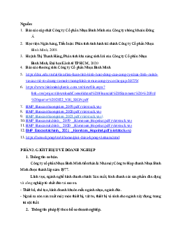 Tiểu luận môn học Xếp hạng tín nhiệm đề tài "Xếp hạng tín nhiệm Công ty cổ phần Nhựa Bình Minh"