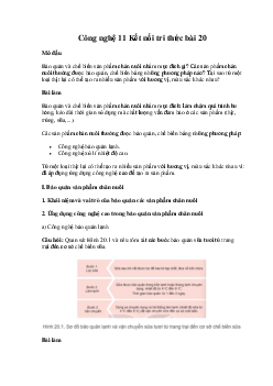 Công nghệ 11 Kết nối tri thức bài 20: Bảo quản và chế biến sản phẩm chăn nuôi