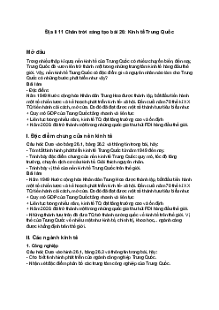 Địa lí 11 Chân trời sáng tạo bài 26: Kinh tế Trung Quốc
